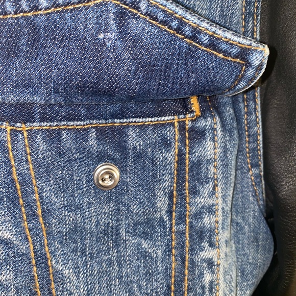 Rag &Bone Leather & Denim Crop Jacket In Indigo XS - Picture 5 of 16